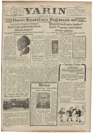Yarın Gazetesi 17 Nisan 1931 kapağı