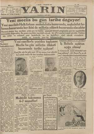 Yarın Gazetesi 4 Mayıs 1931 kapağı