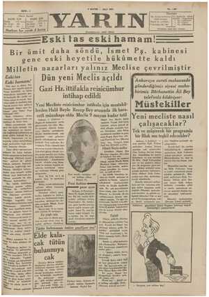 Yarın Gazetesi 5 Mayıs 1931 kapağı