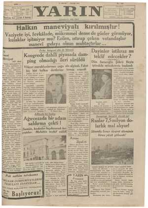 Yarın Gazetesi 17 Mayıs 1931 kapağı