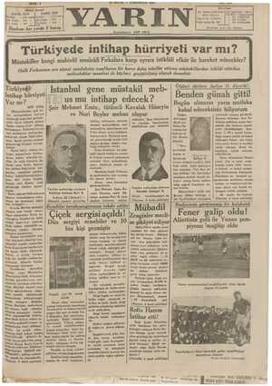 Yarın Gazetesi 23 Mayıs 1931 kapağı