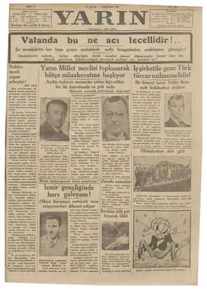Yarın Gazetesi 27 Mayıs 1931 kapağı