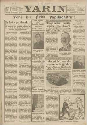 Yarın Gazetesi 28 Mayıs 1931 kapağı