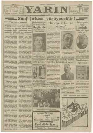 Yarın Gazetesi 30 Mayıs 1931 kapağı
