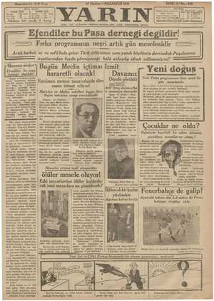 Yarın Gazetesi 15 Haziran 1931 kapağı
