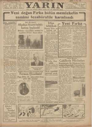 Yarın Gazetesi 19 Haziran 1931 kapağı