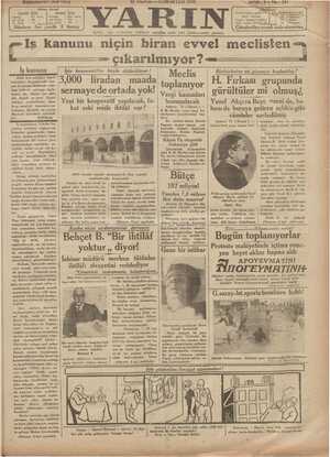 Yarın Gazetesi 20 Haziran 1931 kapağı