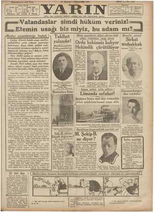 Yarın Gazetesi 25 Haziran 1931 kapağı