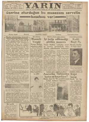 Yarın Gazetesi 28 Haziran 1931 kapağı