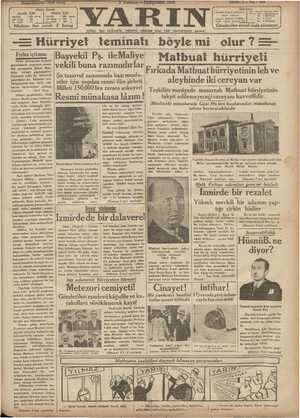 Yarın Gazetesi 2 Temmuz 1931 kapağı
