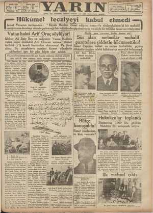 Yarın Gazetesi 6 Temmuz 1931 kapağı