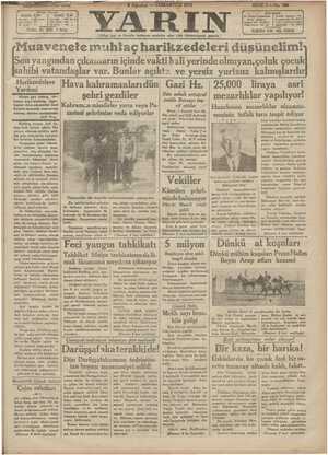 Yarın Gazetesi 8 Ağustos 1931 kapağı