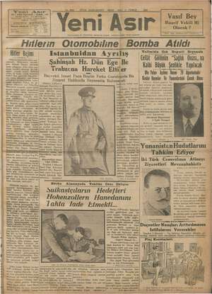 Yeni Asır Gazetesi 3 Temmuz 1934 kapağı