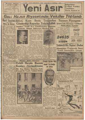 Yeni Asır Gazetesi 12 Temmuz 1934 kapağı