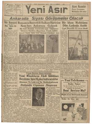 Yeni Asır Gazetesi 17 Temmuz 1934 kapağı
