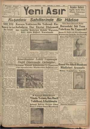 Yeni Asır Gazetesi 18 Temmuz 1934 kapağı