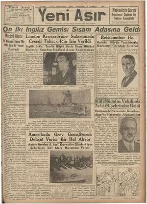 Yeni Asır Gazetesi 19 Temmuz 1934 kapağı