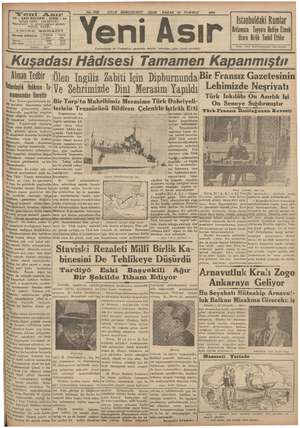 Yeni Asır Gazetesi 22 Temmuz 1934 kapağı