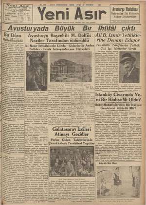 Yeni Asır Gazetesi 27 Temmuz 1934 kapağı