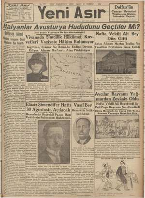 Yeni Asır Gazetesi 29 Temmuz 1934 kapağı