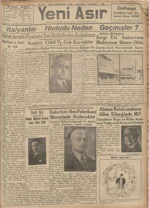 Yeni Asır Gazetesi 1 Ağustos 1934 kapağı
