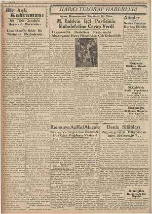  Sahife 2 Yeni Asır Su Ağustos 1934 HARiCi TELGRAF HABERLERi | Avam Kamarasında Hararetli Bir Gelse Ali l İ . . . . ım er i