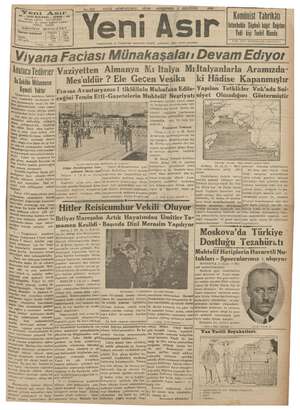 Yeni Asır Gazetesi 2 Ağustos 1934 kapağı