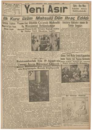 Yeni Asır Gazetesi 5 Ağustos 1934 kapağı