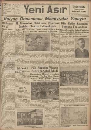 Yeni Asır Gazetesi 9 Ağustos 1934 kapağı