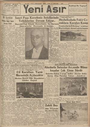 Yeni Asır Gazetesi 17 Ağustos 1934 kapağı