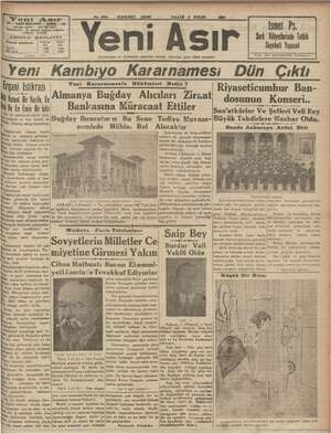 Yeni Asır Gazetesi 2 Eylül 1934 kapağı