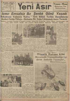 Yeni Asır Gazetesi 11 Eylül 1934 kapağı