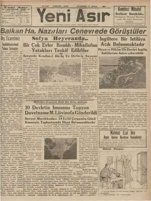 Yeni Asır Gazetesi 17 Eylül 1934 kapağı