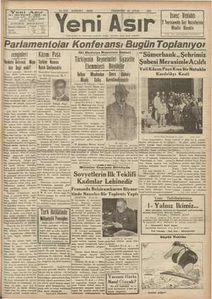 Yeni Asır Gazetesi 24 Eylül 1934 kapağı