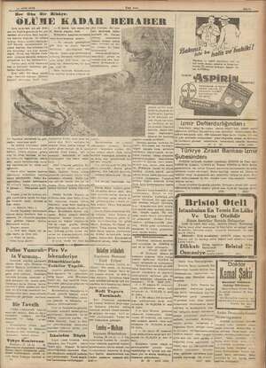    ön düylül 1934 Her dün Bir Hikâye: Yeni Asr ÖLÜME KADAR BERABER | Şara sularında sık sik dola şan bir İngiliz gemisinde bir