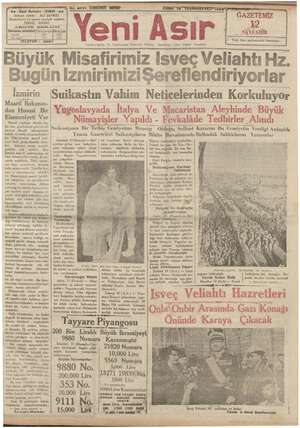 Yeni Asır Gazetesi 12 Ekim 1934 kapağı