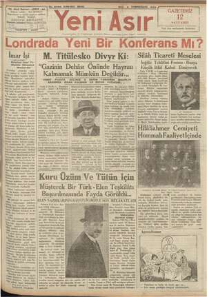Yeni Asır Gazetesi 6 Kasım 1934 kapağı