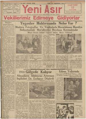 Yeni Asır Gazetesi 23 Kasım 1934 kapağı
