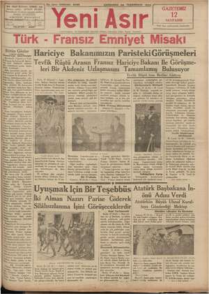 Yeni Asır Gazetesi 28 Kasım 1934 kapağı