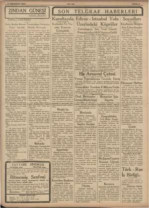   17 Kânunuevvi 1934 ZINDAN GÜNEŞİ XJlusal Ftoman 2 Genç Kadın Kocası Tarafından Fırlatılan Taşın Ağırlığı Mi e değil mi Diğ