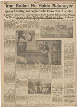 Sahife 6 Iran Kadını 20 Kânunuzvvel 1935 Ne Halde Bulunuyor Şahın Yarattığı Inkılâpla Kadın Esaretten Kurtuldu Yirmi Yıl...
