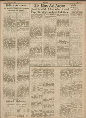    ze Kânunuevvel 1934 Balkan Anlaşması Bir Macar Gazetesi Bu Anlaşma Hakkında Ne Diyor? “LA NE REVUE DE kında neşrettiği bir