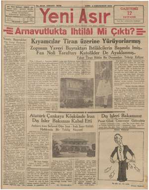 Yeni Asır Gazetesi 4 Ocak 1935 kapağı