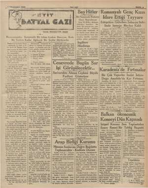  Kânunusanı 1935 EYİ Yenı Asir Bay Hitler Harunure; Yazan: NIZAMETTİN NAZIF in Karşısında Bir. Mir Ayakta Dnruyor, Ikide Bir