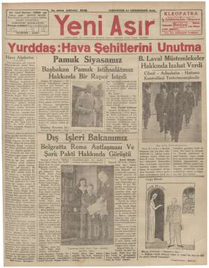 Yeni Asır Gazetesi 27 Ocak 1935 kapağı