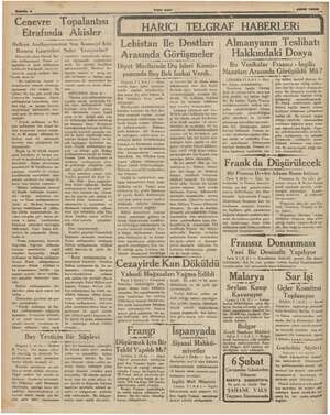    Sahite 4 Yeni Asır / şubat 1935 mi —e Cenevre  Topalantısı Etrafında Akisler “Balkan Andlaşmasının Son Konseyi Için Romen