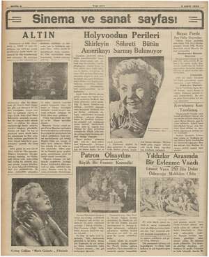   e İ— Sinema ve sanat sayfası — Yeni Asir 8 şubat 1935 ALTIN Almanyanın ve beli ki Arz panın en büyük ve namlı bir stüdyosu