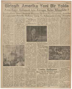  13 Şubat 1935 Birleşik Ameri merikayı Anlamak için Avrupa Neler Bilmelidir ? Yeni Asır ka Yeni Bi Sanme 7 ir Yolda...