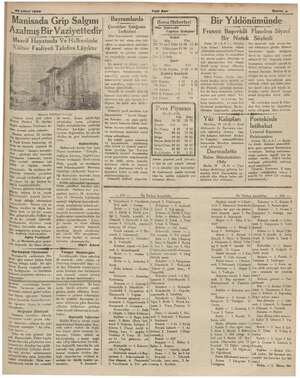    yama ii. dil a a vey 20 Şubat 1935 Yeni Asır Sanne » N Sal Bayramlarda Bir Yıldönümünd anisada Grip Salgını Borsa Haberleri