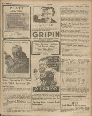    Şe Şubat 1935 ———— PLATT Makina Fabrikasının NAMDAR ÇIKRIĞI En ufak UMUM ACENTASINDA mevcut Adres : i . Db. GIRAS sn iğ m